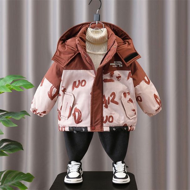 Children's Boys' Fleece-Lined Jacket Thickened Baby Trench C Autumn Winter 2025 Cotton Clothing New Fashionable_voghion.com
