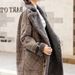 Plaid Wool Coat With Faux Shearling Collar – Oversized Winter Trench Coat For Petite Women, Warm & Stylish Long Coat With Pockets_voghion.com
