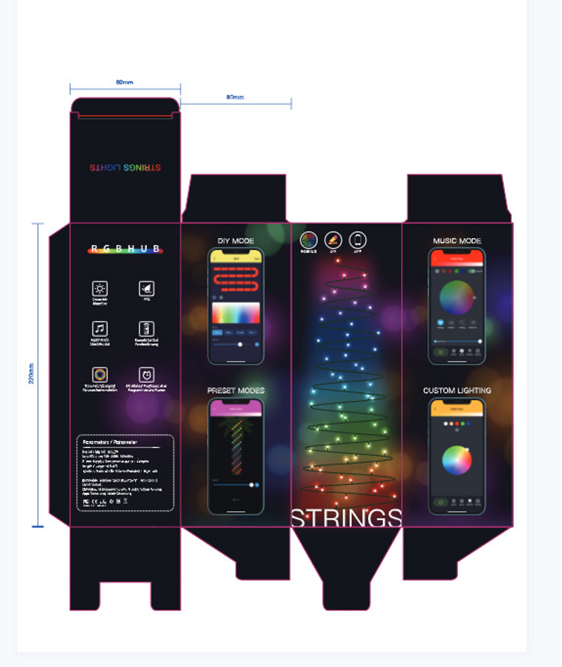 Home Furniture Bluetooth Smart Plug In Light String Dark Green 50m RGB Outdoor Waterproof Garden Christmas Decoration Lawn Light String_voghion.com