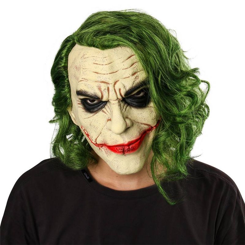 Movie-Accurate Heath Ledger Cosplay Mask With Realistic Scars & Detachable Hair For Halloween Parties & Comic Conventions_voghion.com
