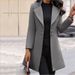 Women's Slim Fit Wool Blend Trench Coat – Elegant Long Sleeve Double-Breasted Overcoat For Fall & Winter_voghion.com