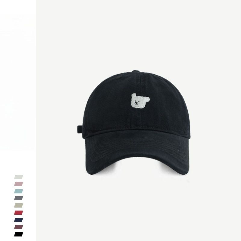 Spring And Summer Puppy Embroidered Baseball Hat For Women Cute Versatile Soft Top Sunshade Cap To Make Your Face Look Small_voghion.com