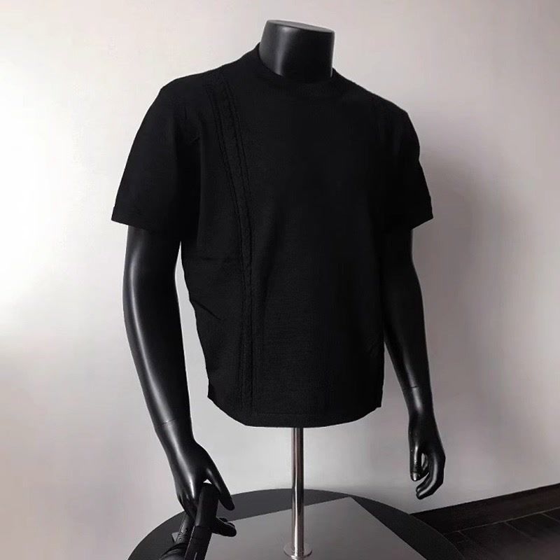 Men's Clothing Summer Ice Silk Cool Short Sleeved T Shirt Light Luxury Old Money Style Knitted Sweater Trendy Men's Versatile Breathable Loose Short T_voghion.com