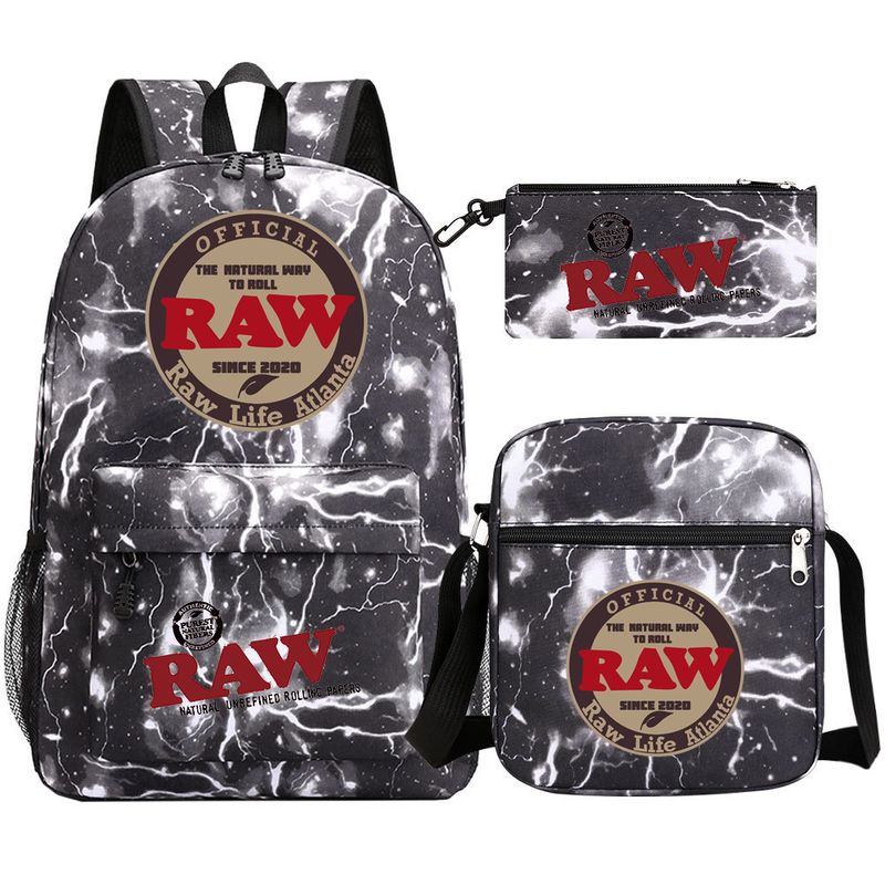 Hot selling RAW studentenpen schoudertas, driedelige set, heren- en damesrugzak, reistas_voghion.com