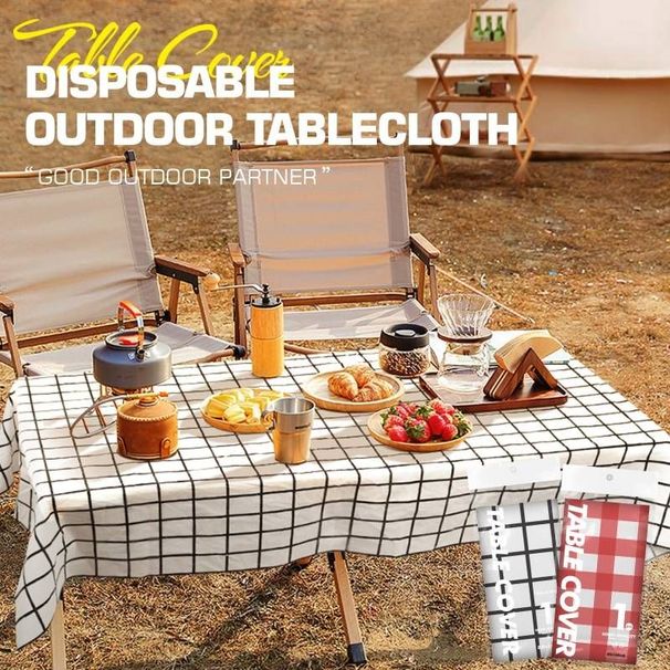 Feuchtigkeitsbeständige Unterlage für den Außenbereich, wasserdicht, ölbeständig, dicke Einweg-Tischdecke für Picknick_voghion.com