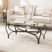3-Piece Tempered Glass Coffee Table Set,with 1 Coffee Table & 2 End Side Table For Living Roomwhite Icon
_voghion.com
