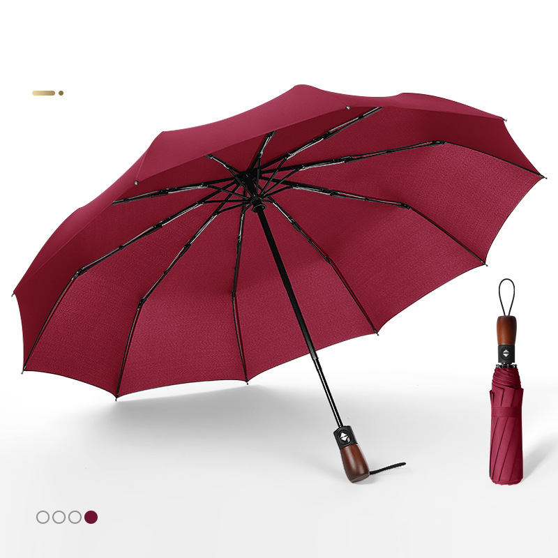 Parapluie entièrement automatique pliant grand renforcé épais résistant au vent et à la pluie parapluie spécial à double usage ensoleillé et pluvieux_voghion.com