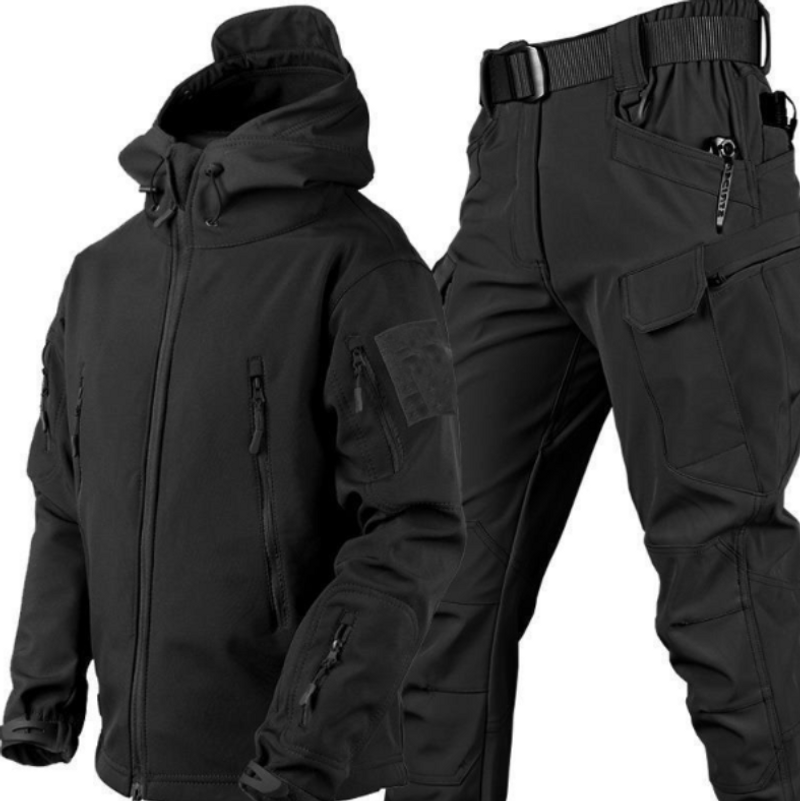 Herrenbekleidung Ruinenanzug Outdoor Haifischhaut Camouflage Plus Samtverdickter Anzug Herbst- und Wintermantelanzug_voghion.com