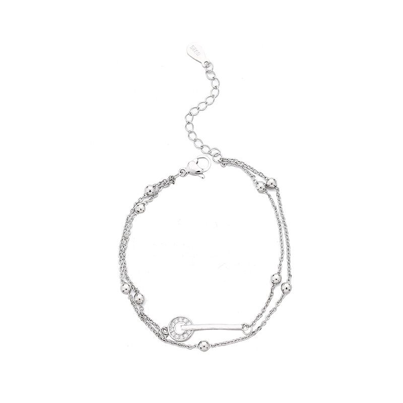 Bracciale a doppio strato regolabile con cerchio INS, gioielli dell'amicizia con diamanti scintillanti impilabili e di alta qualità_voghion.com