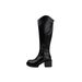 Reißverschluss hinten, High Heel, langer V-Ausschnitt, Ritter-Pumps, zierliche Overknee-Stiefel mit elastischem Schaft für Damen in Übergröße_voghion.com
