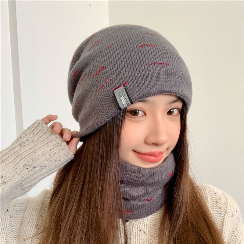 Chapeau en laine épais pour femmes, automne et hiver, coupe-vent, chaud, Protection des oreilles, ample, spectacle du visage, petit chapeau tricoté, cou_voghion.com