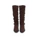 Autumn And Winter Hot Long Boots For Women, Frosted Suede Pile Boots, Thick Heel, Square Toe, Straight Legs, Retro Pile Boots_voghion.com