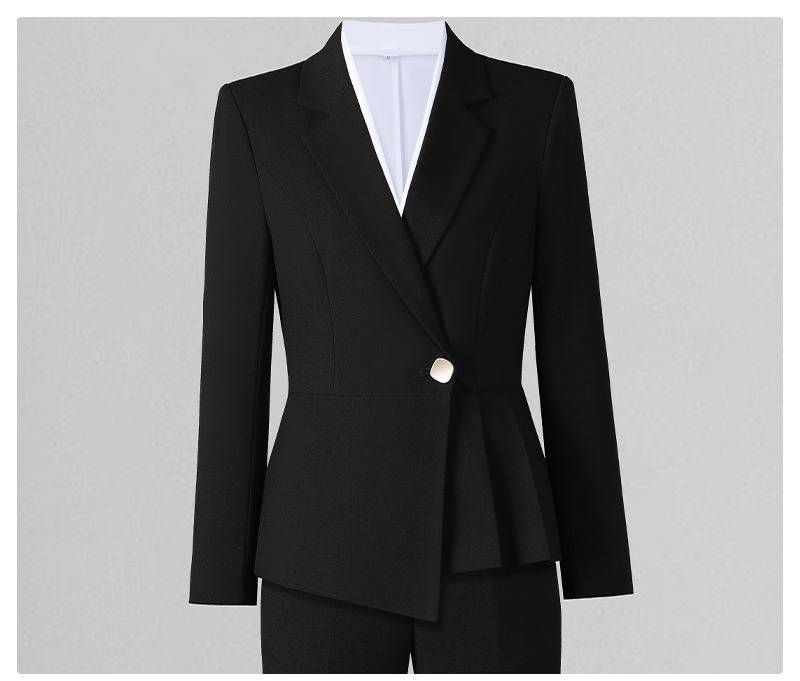 Elegant Autumn/Winter Business Suit Set – Slim-Fit TR Blazer With Pants(Professional Office Wear, Navy/Black, S-4XL)_voghion.com