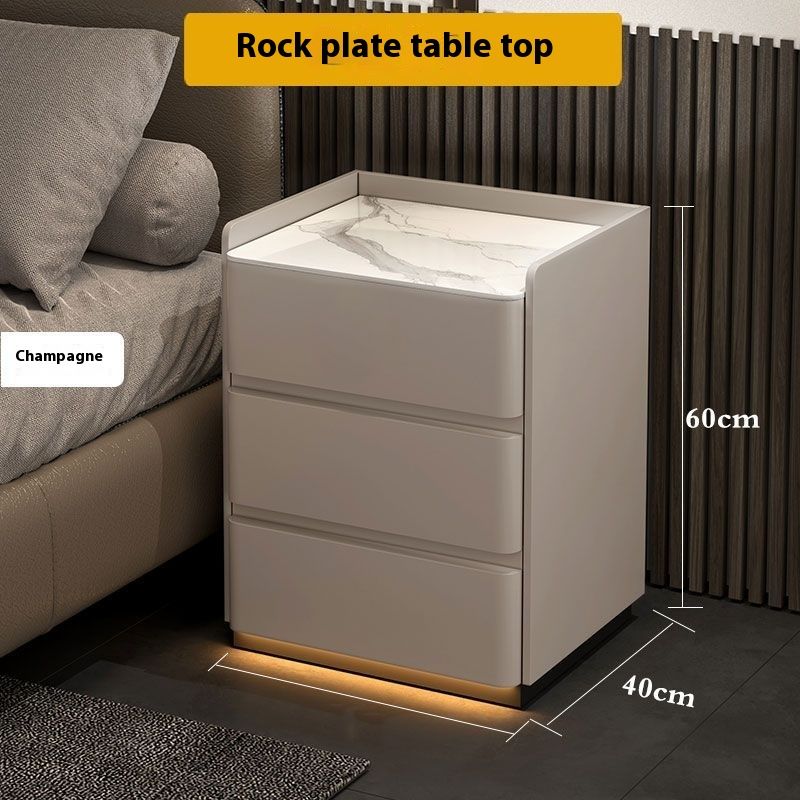 Solidne drewniane inteligentne biurko wielofunkcyjne proste nowoczesne domowe światło luksusowa sypialnia bezprzewodowa ładowarka Bluetooth nocna_voghion.com