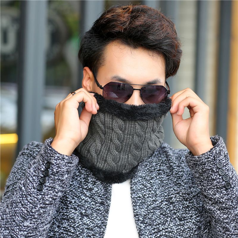 Hot Selling Winter Plush Thickened For Men Women, Knitted Sweater Scarf Cover, Cold Resistant And Warm_voghion.com
