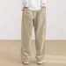 Men's Relaxed Fit Wide-Leg Trousers - Japanese Minimalist Workwear Pants With Utility Pockets_voghion.com