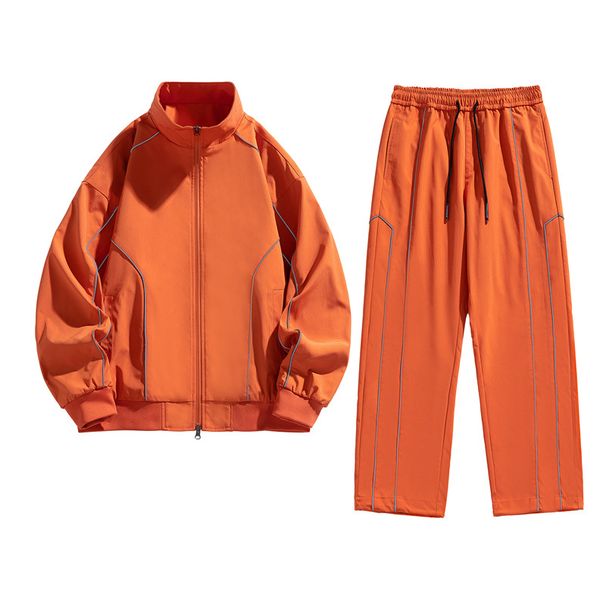 Herrkläder Vår och höst för män fritidsdräkter för män herrjackor tvådelat löpande match långärmade jackor för män stå-krage märke_voghion.com