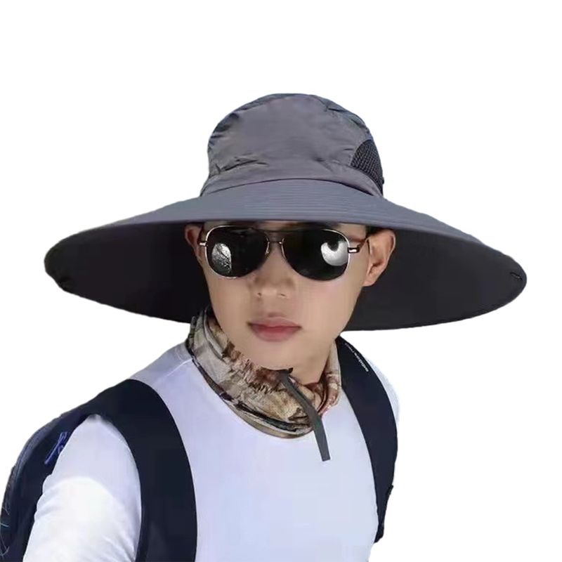 Chapeau de pêcheur tendance pour homme avec large bord, anti-UV, confortable, pour l'alpinisme_voghion.com