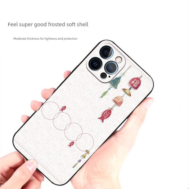 Unbeatable Quality Yizhong Noon Lotus Mobile Phone Shell For IPhone Iphone14plus Japanese Style Wind Chimes 12 Tide Frosted X All-Inclusive_voghion.com