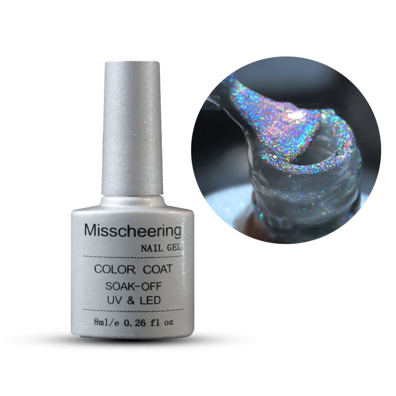 Cat Eye Rainbow Magnetischer Gel-Nagellack, bunt, reflektierend, glitzernd, universeller Nagellack, kann auf jedem Co. verwendet werden_voghion.com