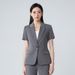 Grauer Kurzarm-Berufsanzug, Damen Sommer Dünnschnitt, College-Aufnahmeprüfung, Vorstellungsgespräch, formelle Kleidung,_voghion.com