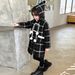 Cappotto in lana scozzese double-face per bambine e ragazze, con fodera in pile, giacca invernale lunga per bambini, capospalla caldo ed elegante_voghion.com