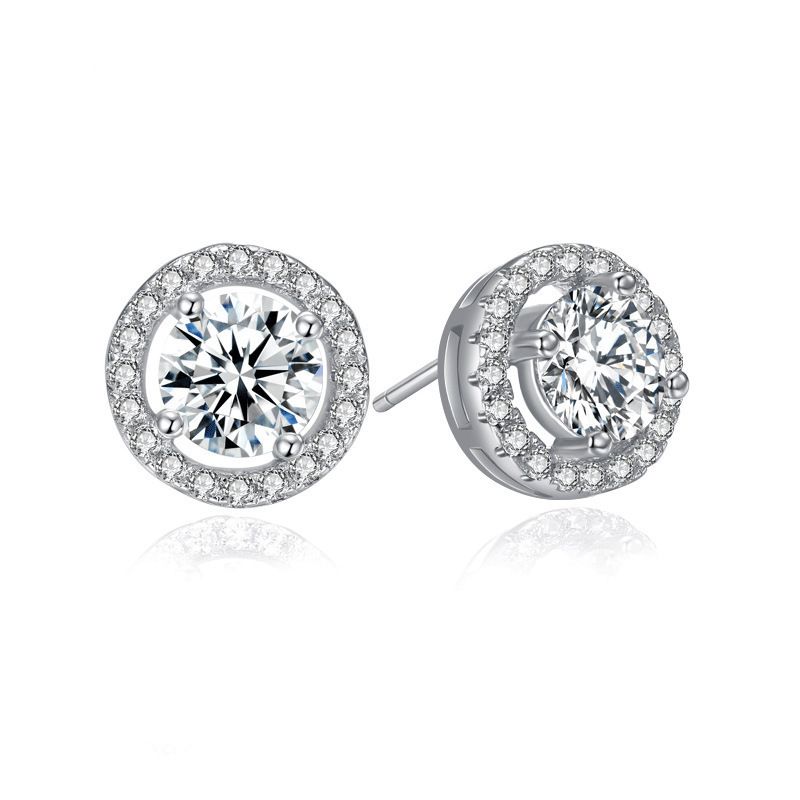Bijoux pour femmes, boucles d'oreilles tendance, boucles d'oreilles en zircon coloré, boucles d'oreilles rondes en diamants incrustées, petits accessoires_voghion.com