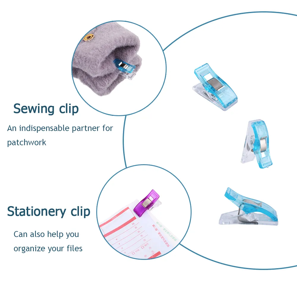 30 gab. Daudzfunkcionālas šūšanas saspraudes Krāsainas plastmasas Amatniecības stepēšana Patchwork Adīšana Drošības skavas Audums Papīrs DIY Aksesuāri_voghion.com