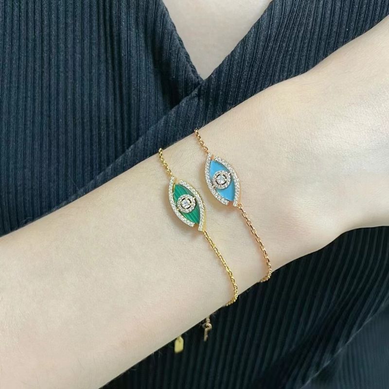 Bracciale da donna in calcedonio verde con diamanti intarsiati, placcato oro rosa, turchese blu, regalo di compleanno, 24 pezzi Mei Family_voghion.com