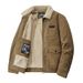 Giacca in velluto a coste da uomo con fodera in pile – Vestibilità rilassata adatta all'inverno (cachi/oliva/nero/marrone, M-5XL, collo alto, casual e calda)_voghion.com