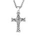 Collana con ciondolo a croce con nodo celtico, design unico, in acciaio al titanio, da uomo, con ciondolo cavo_voghion.com