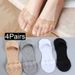 4 Pairs Summer Women Invisible Socks Cotton Shallow Mouth Socks Lace Boat Socks ,Women's Stockings & Hosiery_voghion.com