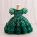 Mädchen Prinzessin Kleid Beschichtet kinder Kleid Neue Mädchen Kleid Rock High-End Weibliche Baby Leistung Kleidung_voghion.com