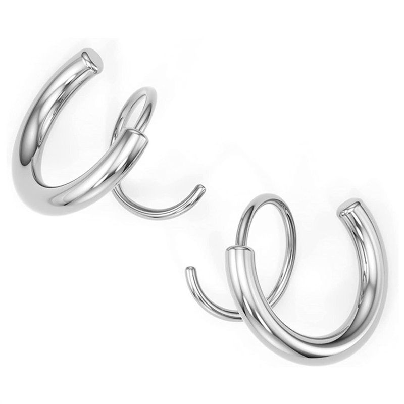 Orecchini a spirale a doppio anello intrecciati da donna, placcati in rame con oro vero 14k, orecchini a perno di alta qualità con personalità_voghion.com