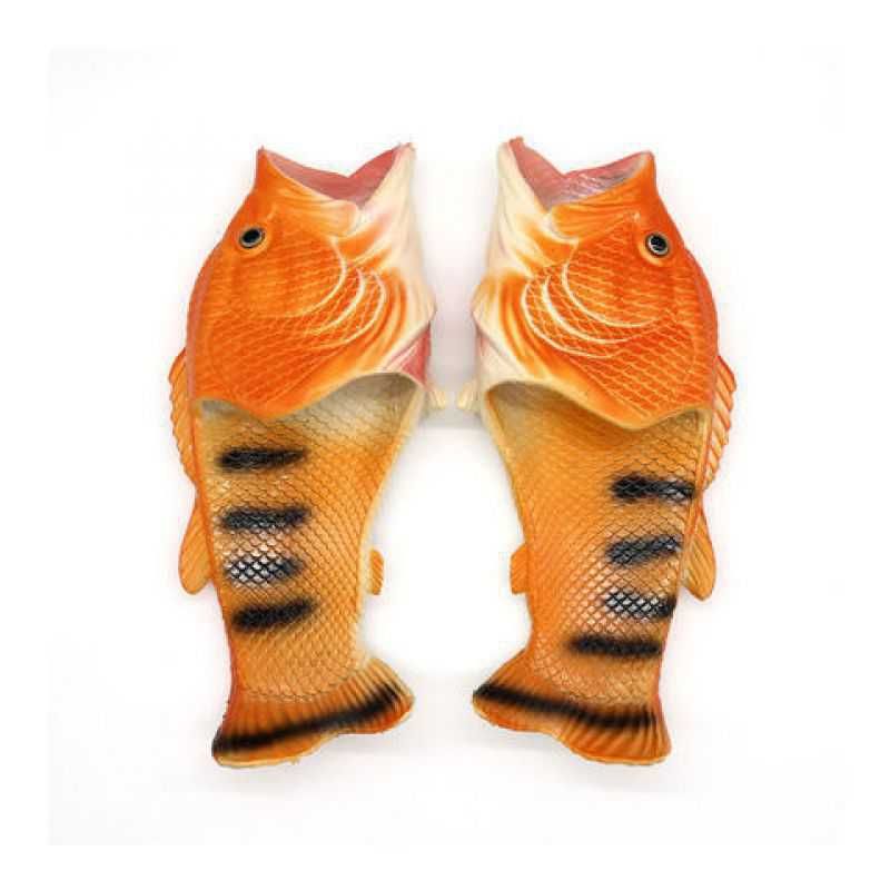 New style fish slippers for men, funny, creative, non-slip, fashionable, salted fish flip flops, men's trendy sandals and slippers for outdoor wear_voghion.com