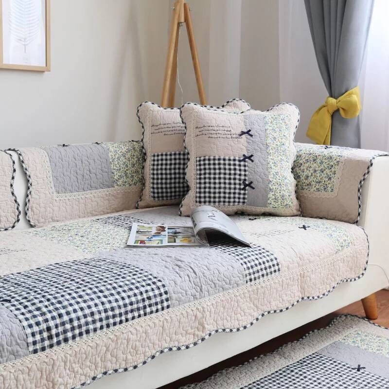 Set divano universale per tutte le stagioni con cuscino antiscivolo lavabile in puro cotone_voghion.com