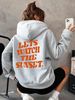 2023 New Women's Fleece Sweatshirt With Slogan Print, Kangaroo Pocket, Drawstring, And Hoodie Print_voghion.com