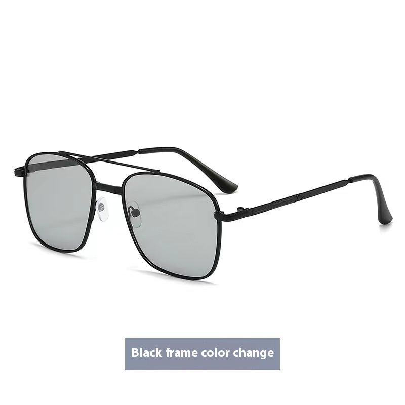 New box double beam polarized sunglasses men's photochromic night vision goggles driving riding_voghion.com
