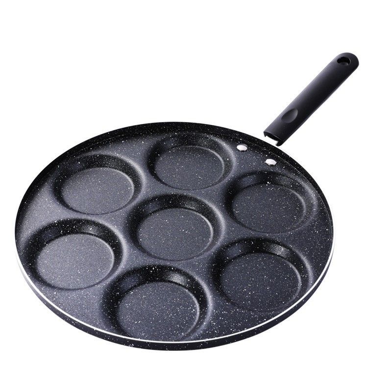 Seven hole frying non stick burger mold, multifunctional home use, poached pan, egg grill pan_voghion.com