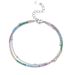 Bracciale regolabile da donna con zirconi arcobaleno in argento sterling 925 e diamanti colorati - Elegante design minimalista impilabile_voghion.com
