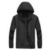 Solid Color Sports Spring Autumn Hooded Windbreaker Plus Size Jacket Running Windproof Top Men_voghion.com