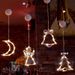 Christmas Suction Cup LED Lights - Snowman, Reindeer, Snowflake, Bell, Tree Window Decoration For Holiday Festive Decor"_voghion.com