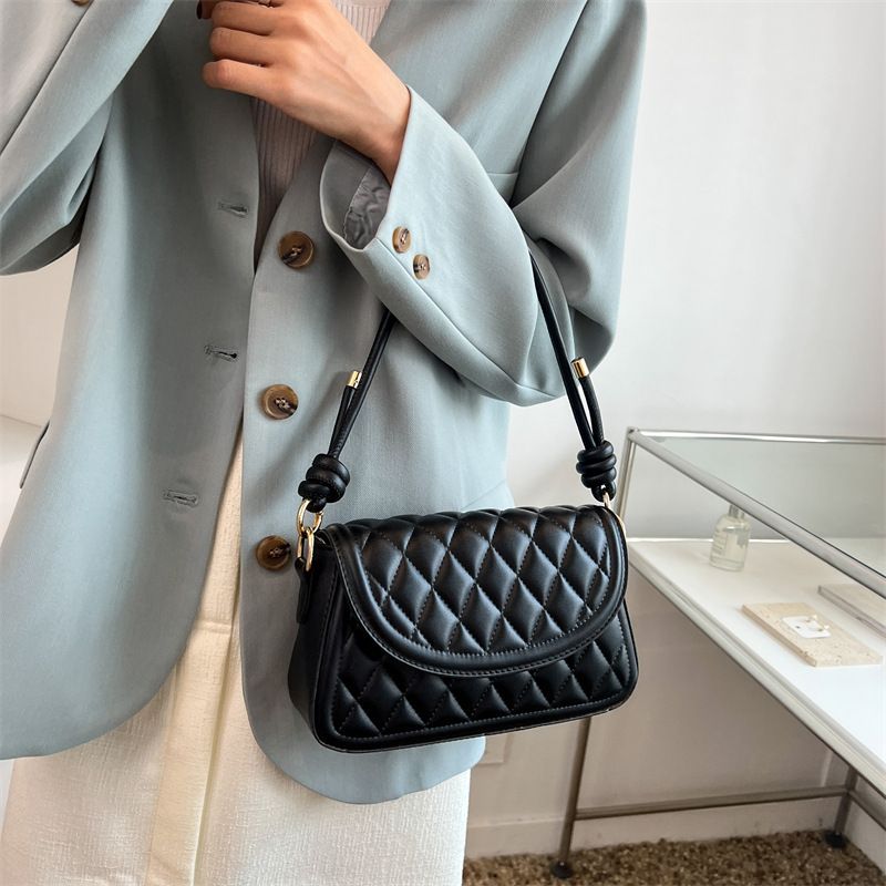 Dámská kabelka, univerzální crossbody, kabelka přes jedno rameno, kosočtvercová výšivka, malá čtvercová kabelka_voghion.com