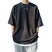 Men's Clothing Irregular Knitted Short Sleeved Design Niche Trendy Personality Loose T Shirt Five Point Sleeve T Shirt Top Clothes_voghion.com