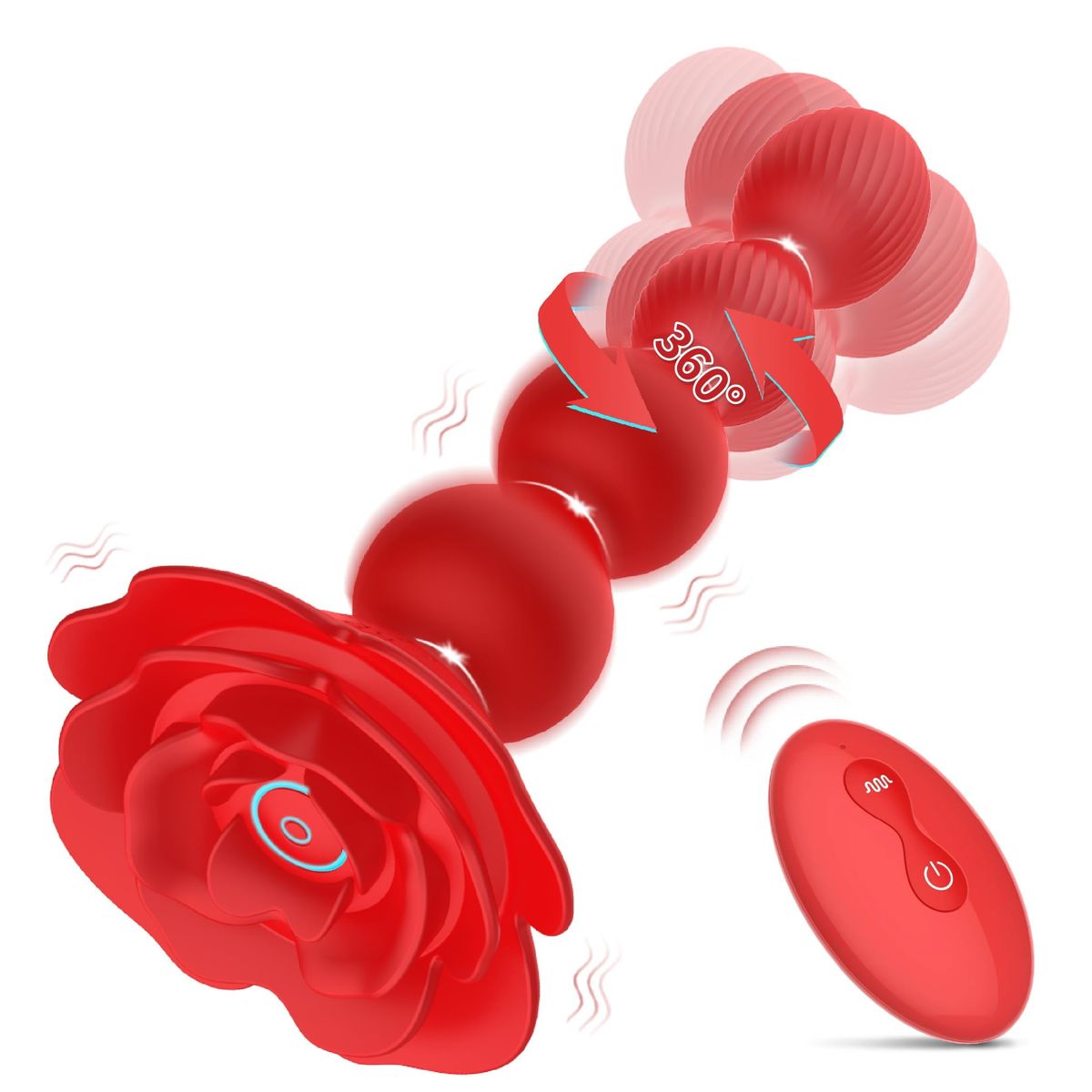 Leejoy Rotating Anal Beads Anal Butt Plug,10 Rotate Twist And Vibrating Modes, Prostate Massager Anal Vibrators For Men, Remote Control Rose Toy For_voghion.com