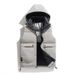 Men's Detachable Hood Vest – Lightweight Graphene-Infused Polyester Puffer Gilet With Zipper Closure & Utility Pockets (Slim Fit)_voghion.com