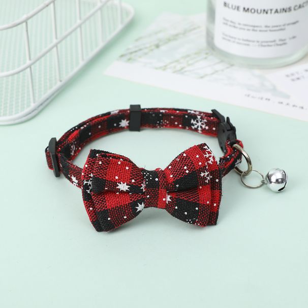 Christmas Adjustable Bow Collar, Cute Bell Cat Collar_voghion.com