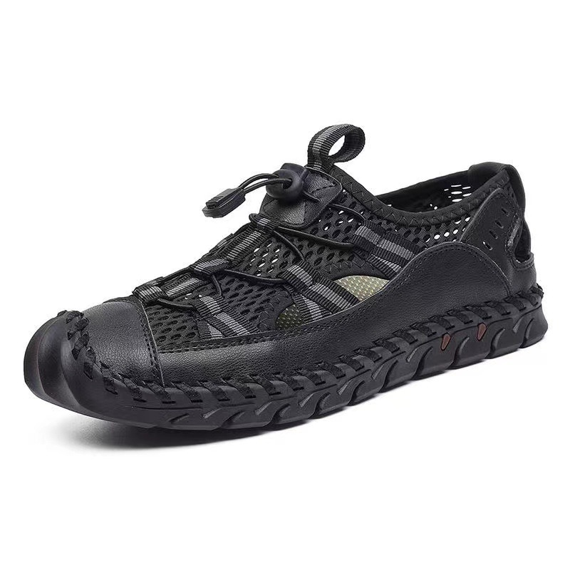 Mesh Breathable Beach Le Fu Dou Large Men's Sandals_voghion.com