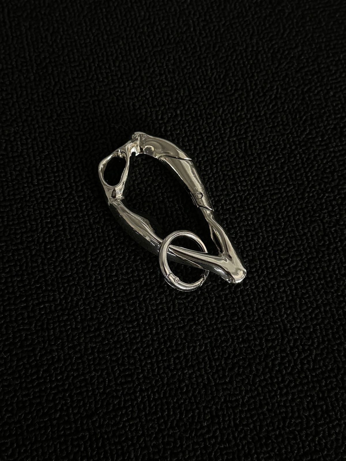 aw Zinc Alloy Keychain With Modular Ring - Industrial EDC Organizer For Minimalists (Hand-Polished Asymmetric Design)_voghion.com