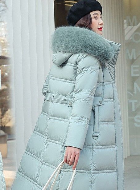 Damenbekleidung Baumwolljacke Damen Lang Über Dem Knie Großer Pelzkragen Baumwolljacke Dicker Lockerer GroßE Größe Mantel_voghion.com
